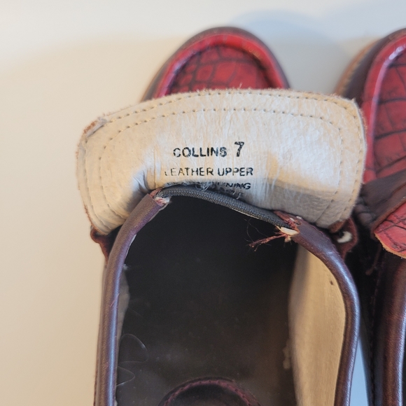 FREEBIRD BY STEVEN COLLINS MULES SIZE 7 red croc - Picture 4 of 8